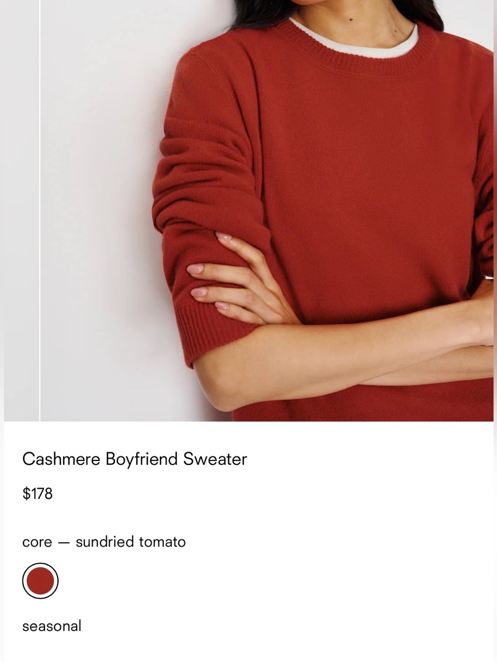 Reformation Cashmere Boyfriend Sweater (M) - SUN-DRIED TOMATO - NWOT - Picture 4 of 8